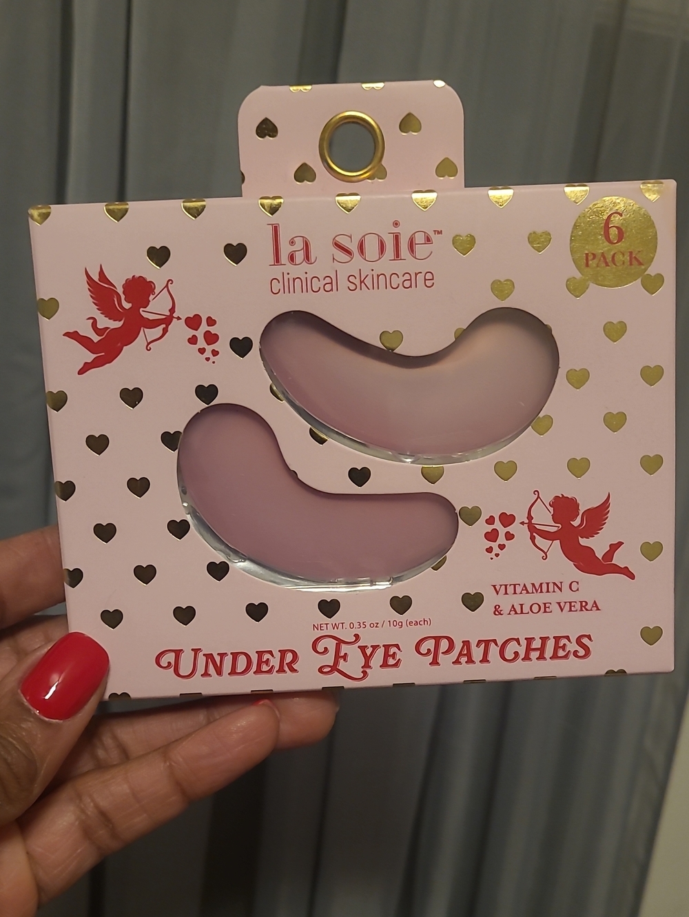 Pink Under Eye Patches - Vitamin C & Aloe Vera (6 Pack)